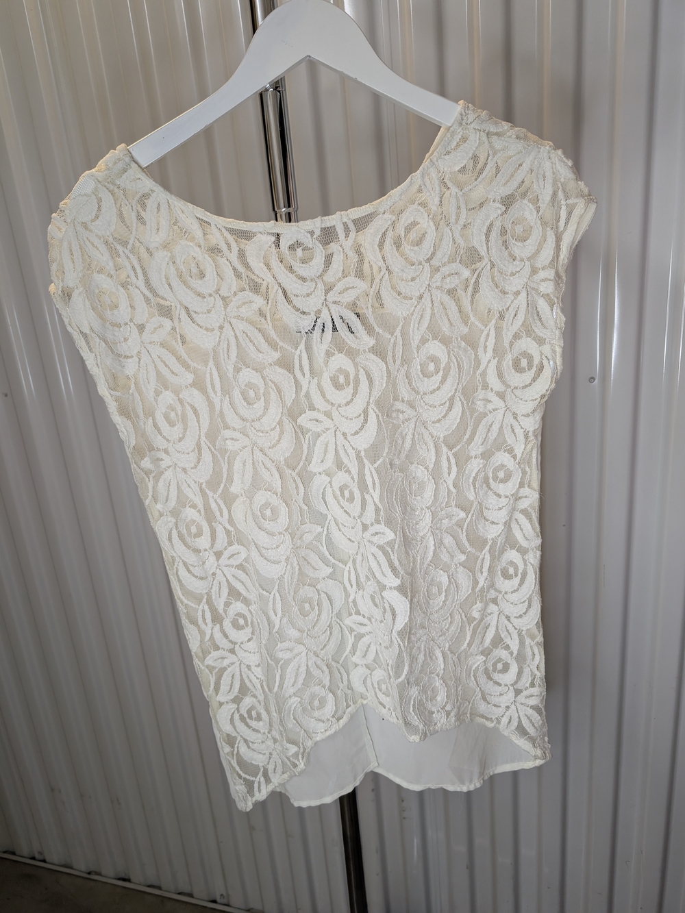 Apt. 9 Ivory Floral Lace Overlay Blouse